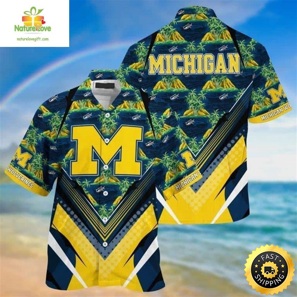 Michigan Wolverines Hawaiian Shirt Summer Beach Gift