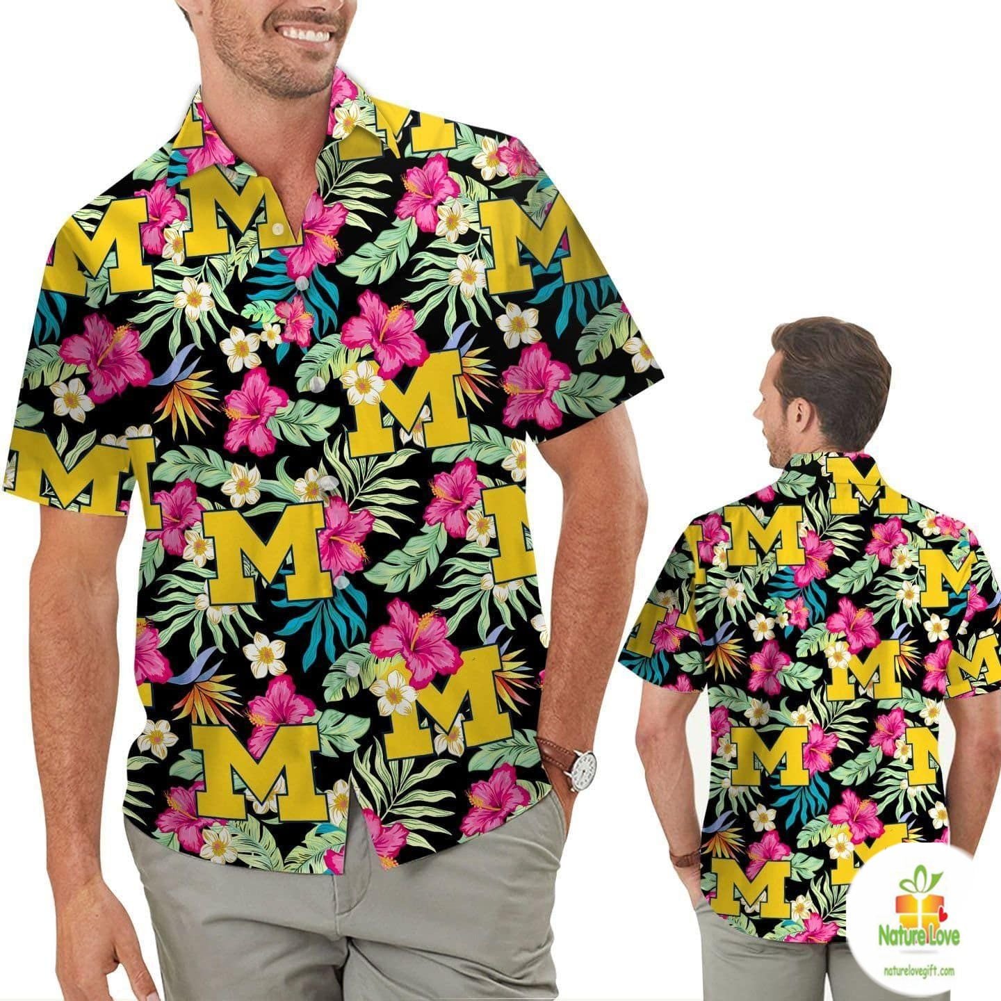 Michigan Wolverines Hawaiian Shirt Aloha Hibiscus Shirts
