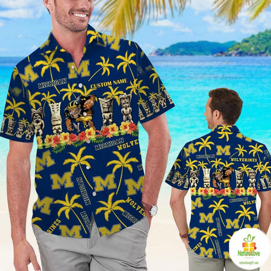 Michigan Wolverines Hawaiian Shirt Personalized Aloha Shirts