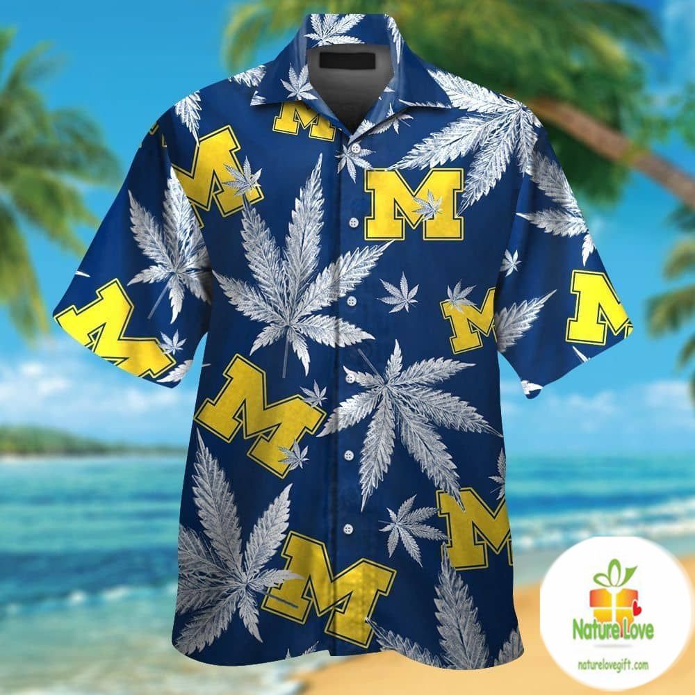 Michigan Wolverines Hawaiian Shirt Tropical Short Sleeve Aloha VER02