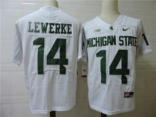 Michigan State Spartans #14 Brian Lewerke Style 1