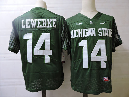 Michigan State Spartans #14 Brian Lewerke Style 2
