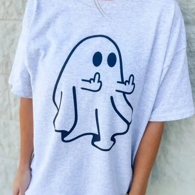 Middle Finger Ghost Graphic Tee
