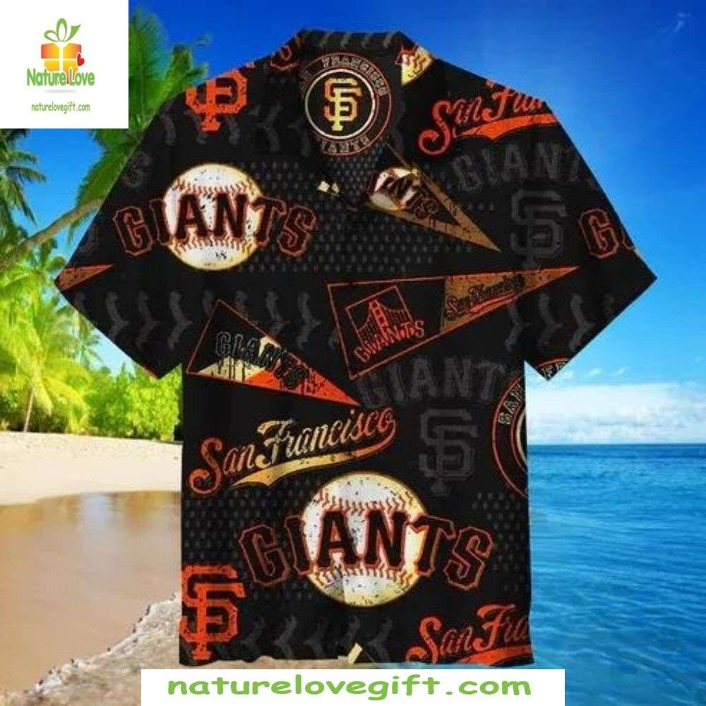 San Francisco Giants Hawaiian Shirt Midnight Diamond MLB Baseball Apparel
