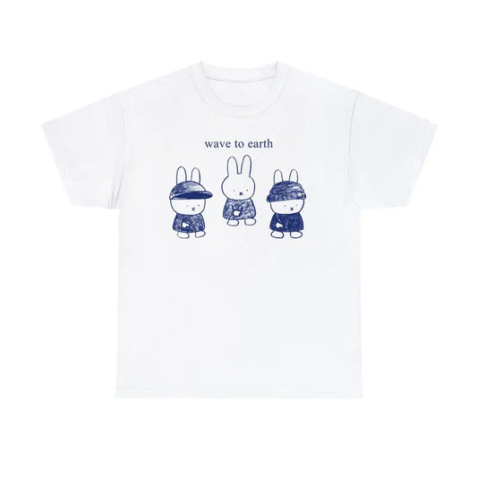Miffy Wave To Earth Crossover Inspired Shirt Music Fan Cartoon Bunny Unisex Graphic Tee