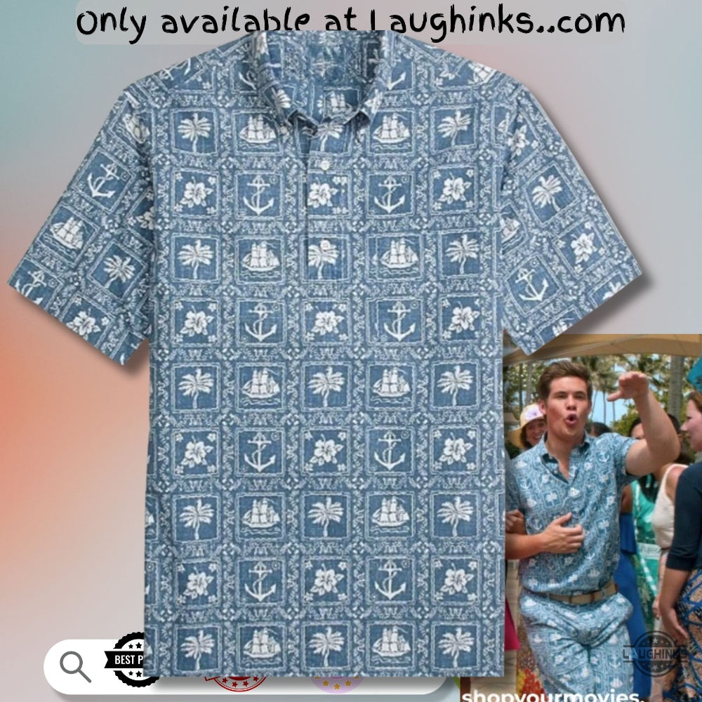 Mike Stangle Blue Hawaiian Shirt Aop Replica In Mike And Dave Need Wedding Dates