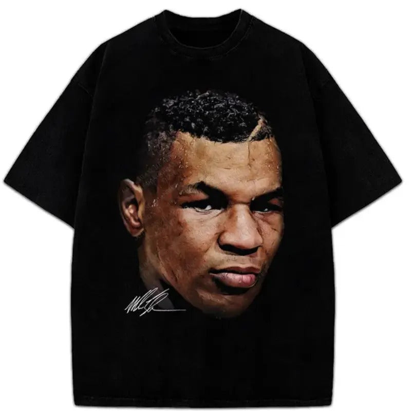 Mike Tyson T-Shirt Young Mike Tyson Portrait Custom Graphic Tee