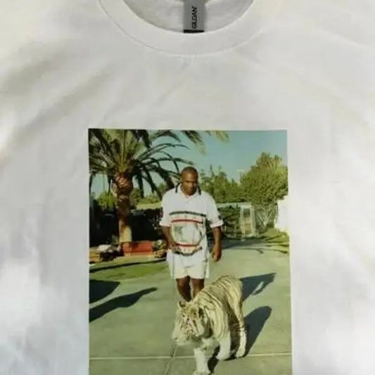 Mike Tyson Tiger T-Shirt Boxing Legend VintageRetro Graphic Tee Cotton Menswear Top Decoration