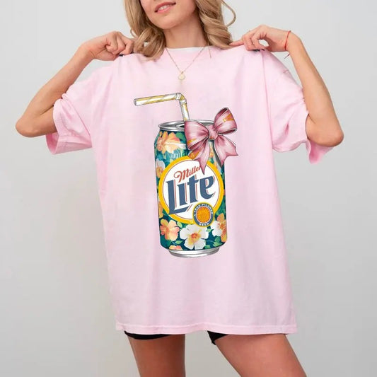 Miler Lite Coquette Bow Shirt, Coquette Sweatshirt, Miler Lite Shirt, Sarcastic Graphic Tee, Unisex Classic Cotton Tee, For Men, For Women