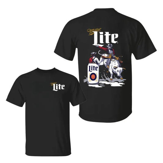 Miller Beer Lite  Rodeo Tshirt, Sarcastic Graphic Tee, Unisex Classic Cotton Tee with a Two-Sided Graphic Print in All Sizes, For Him, For Her