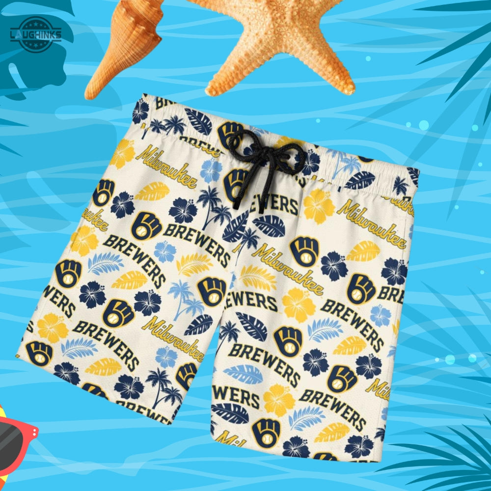 Milwaukee Brewers Hawaiian Shirt And Shorts Inspired By Brewers Hawaiian Shirt Night 2023 Milwaukee Brewers Promotions 2023 Brewers Theme Nights 2023
