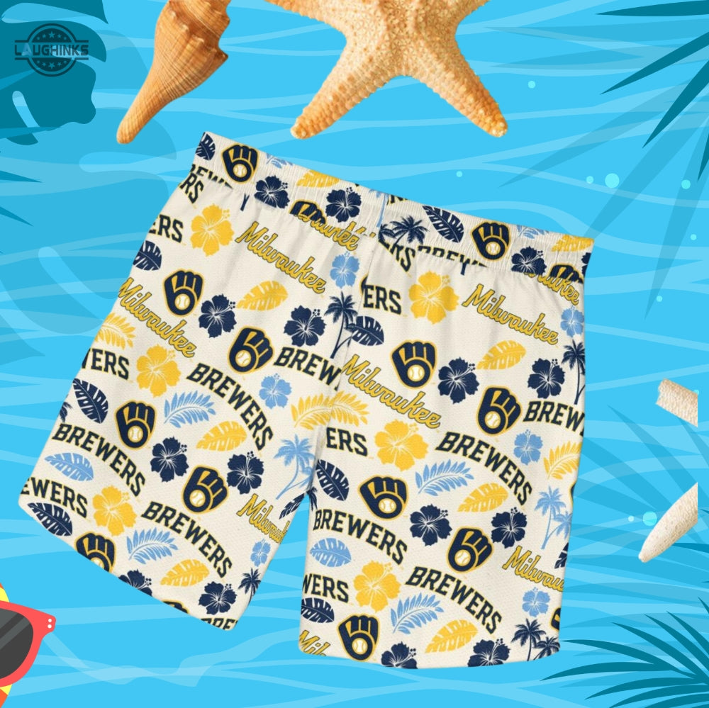 Milwaukee Brewers Hawaiian Shirt And Shorts Inspired By Brewers Hawaiian Shirt Night 2023 Milwaukee Brewers Promotions 2023 Brewers Theme Nights 2023