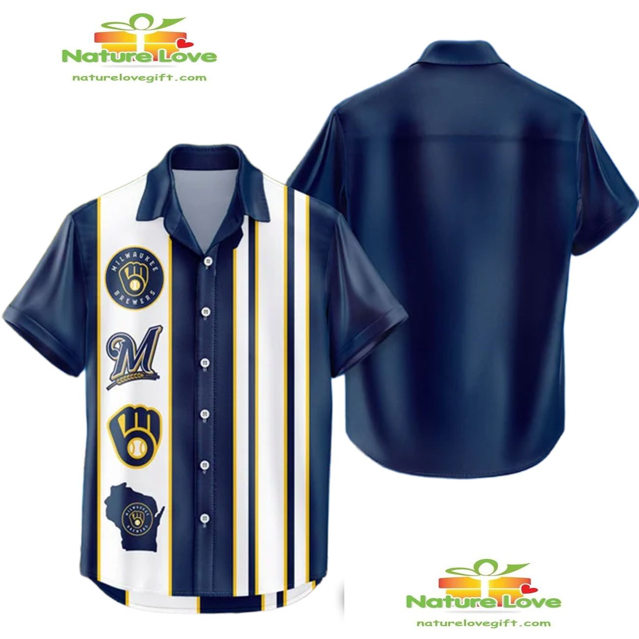 Milwaukee Brewers Hawaiian Shirt Classic Color Contrast Aloha Shirt DT-E1630YN6