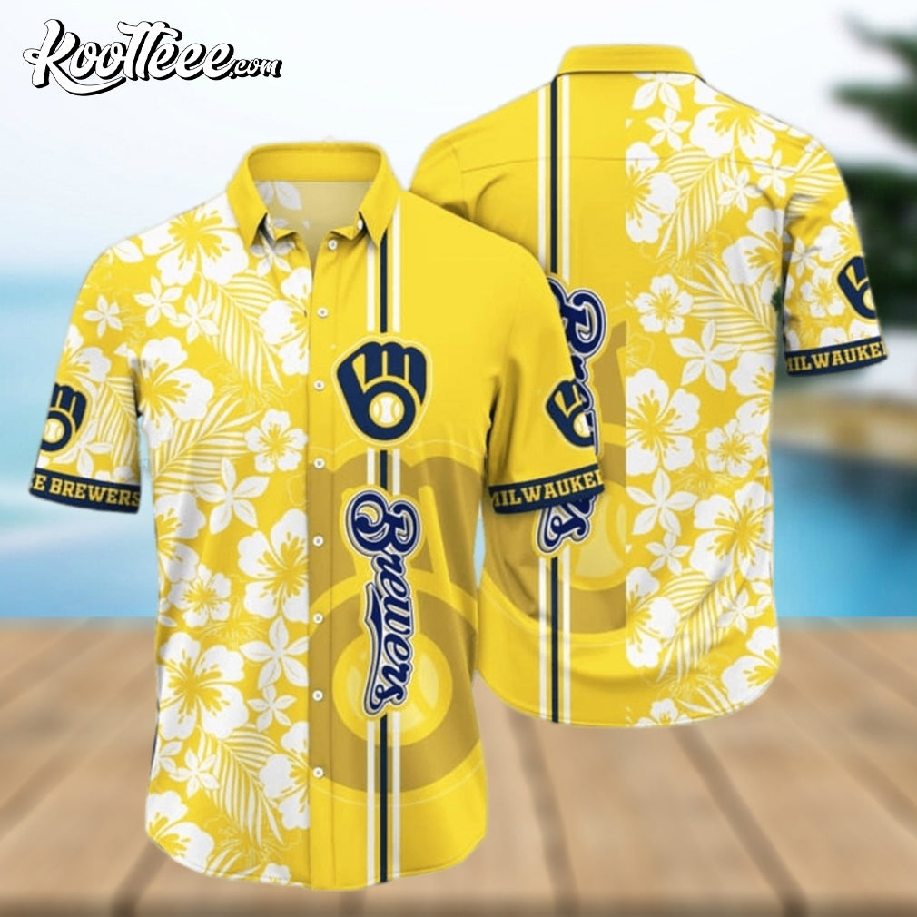 Milwaukee Brewers MLB Flower Hawaiian Shirt