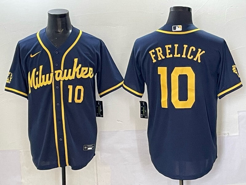 Milwaukee Brewers #10 Sal Frelick Brewers Adult Style 2