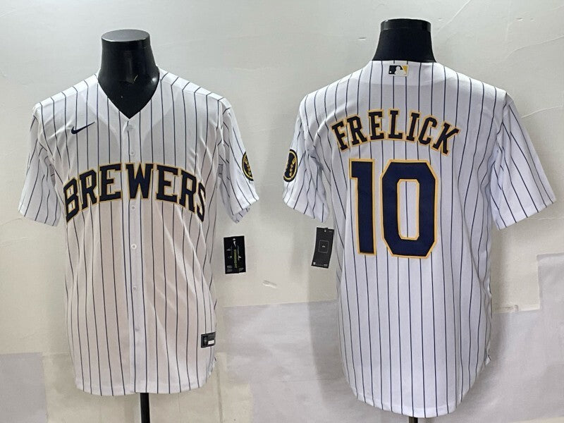 Milwaukee Brewers #10 Sal Frelick Brewers Adult Style 4