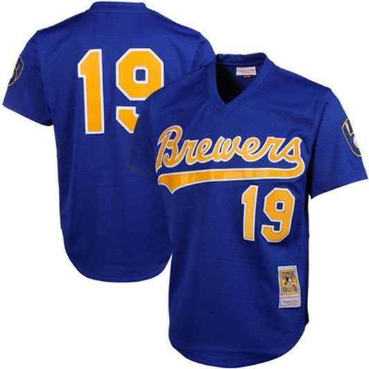 Milwaukee Brewers #19 Robin Yount Blue Retro