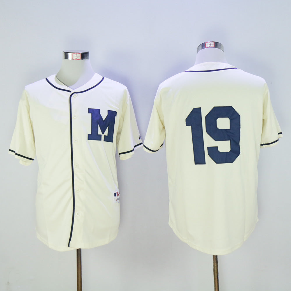 Milwaukee Brewers #19 Robin Yount Brewers 19 Off-White 1913 Retro