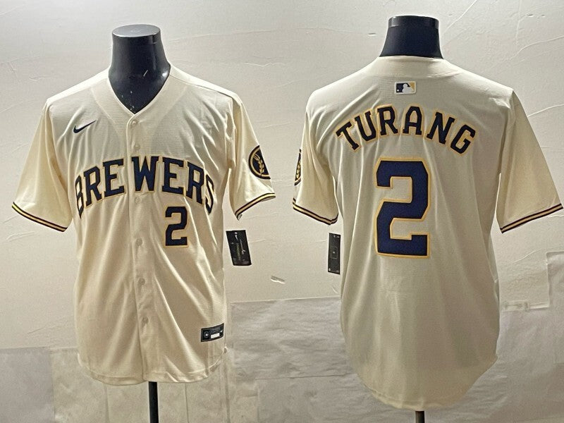 Milwaukee Brewers #2 Brice Turang Brewers Adult Style 3