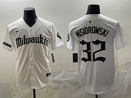 Milwaukee Brewers #32 Jacob Misiorowski Brewers 5 Collaboration Style 3