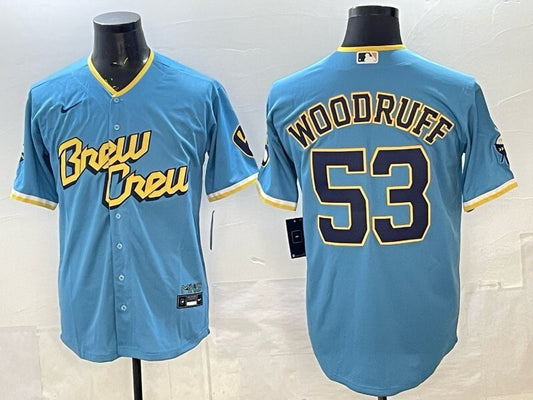 Milwaukee Brewers #53 Brandon Woodruff Brewers City Adult