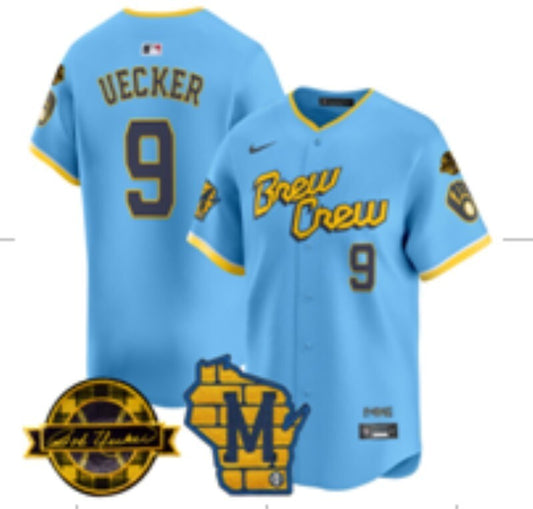 Milwaukee Brewers #9 Uecker Brewers Adult Style 7
