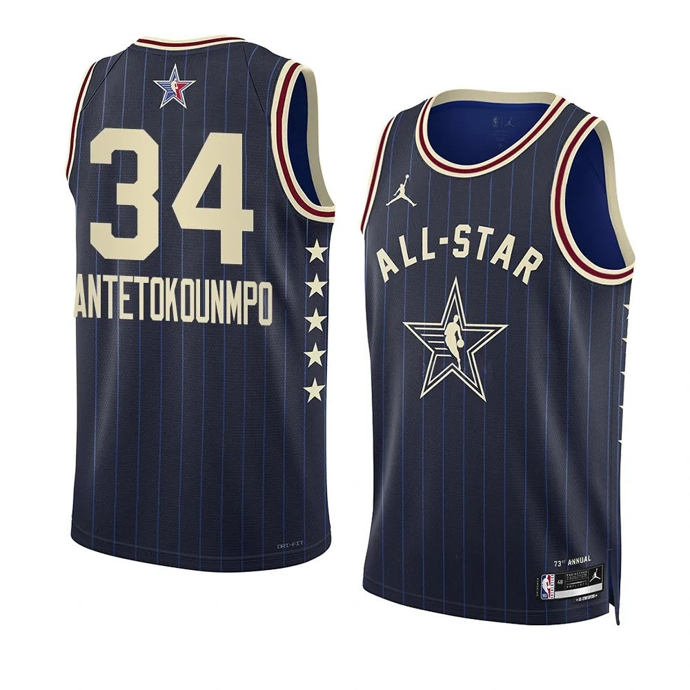 Milwaukee Bucks #34 Giannis Antetokounmpo 2024 NBA All-Star Swingman Jersey Style 2