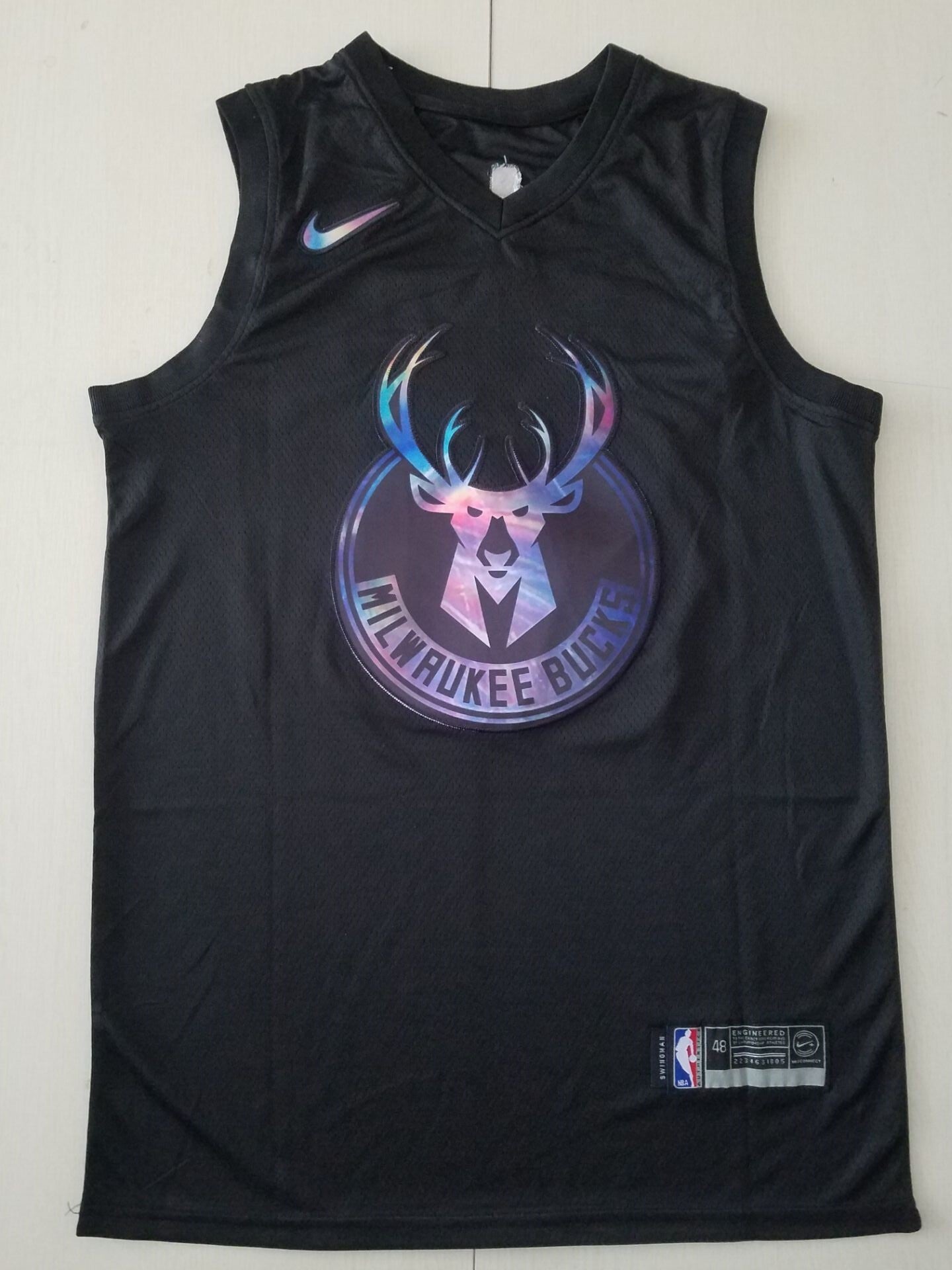 Milwaukee Bucks #34 Giannis Antetokounmpo Black Rainbow S-XXL Style 2
