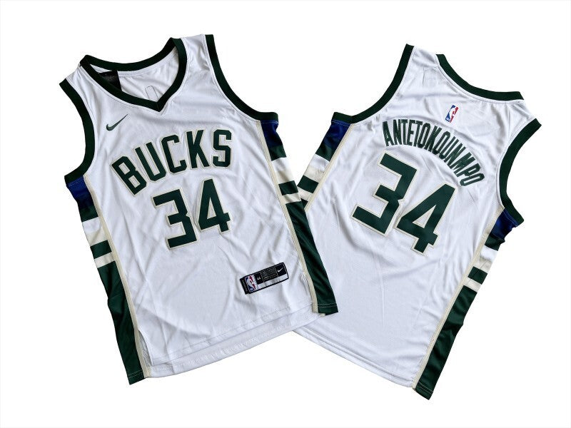 Milwaukee Bucks #34 Giannis Antetokounmpo Bucks 34 # White Fan Edition Jersey