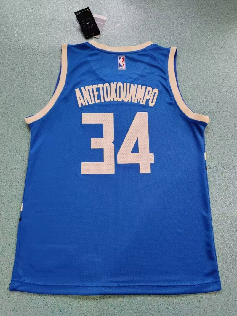 Milwaukee Bucks #34 Giannis Antetokounmpo New Season Bucks 34 City Edition Style 1
