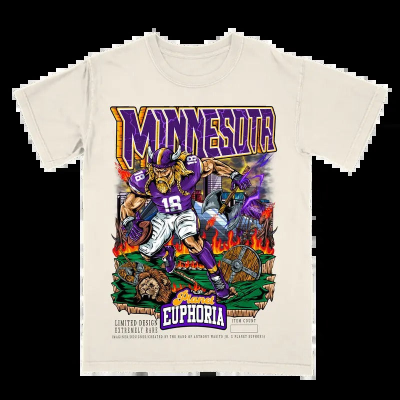 Min.ne.sota Football Tee Gift For Fan - Men's Casual T-shirt - Menswear Hoodie, Sweatshirt | InkThreadWorks.com