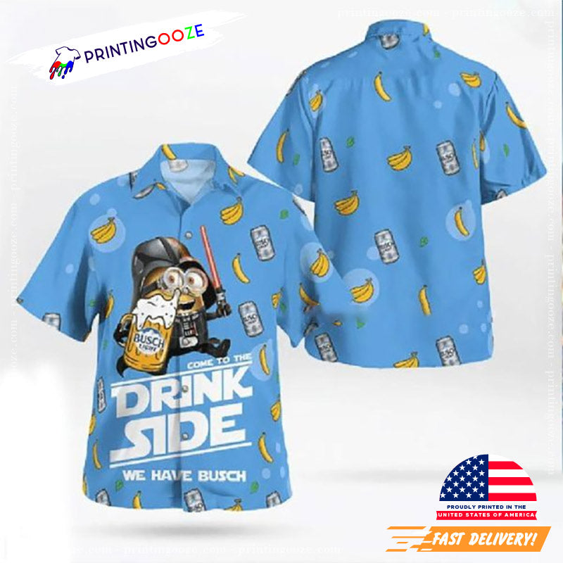 Minion Darth Vader Busch Light Beer Funny Hawaiian Shirt