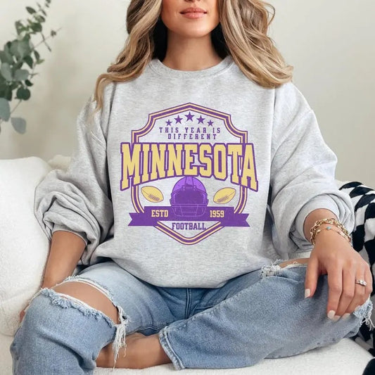 Minnesota Football Sweatshirt Vintage Minnesota Football Fan Shirt, Minnesota Game Day Shirt, Trendy Viking Sweatshirt,...