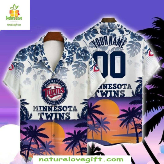 Minnesota Twins Hawaiian Shirt Custom Tropical Sunset Aloha Baseball Apparel