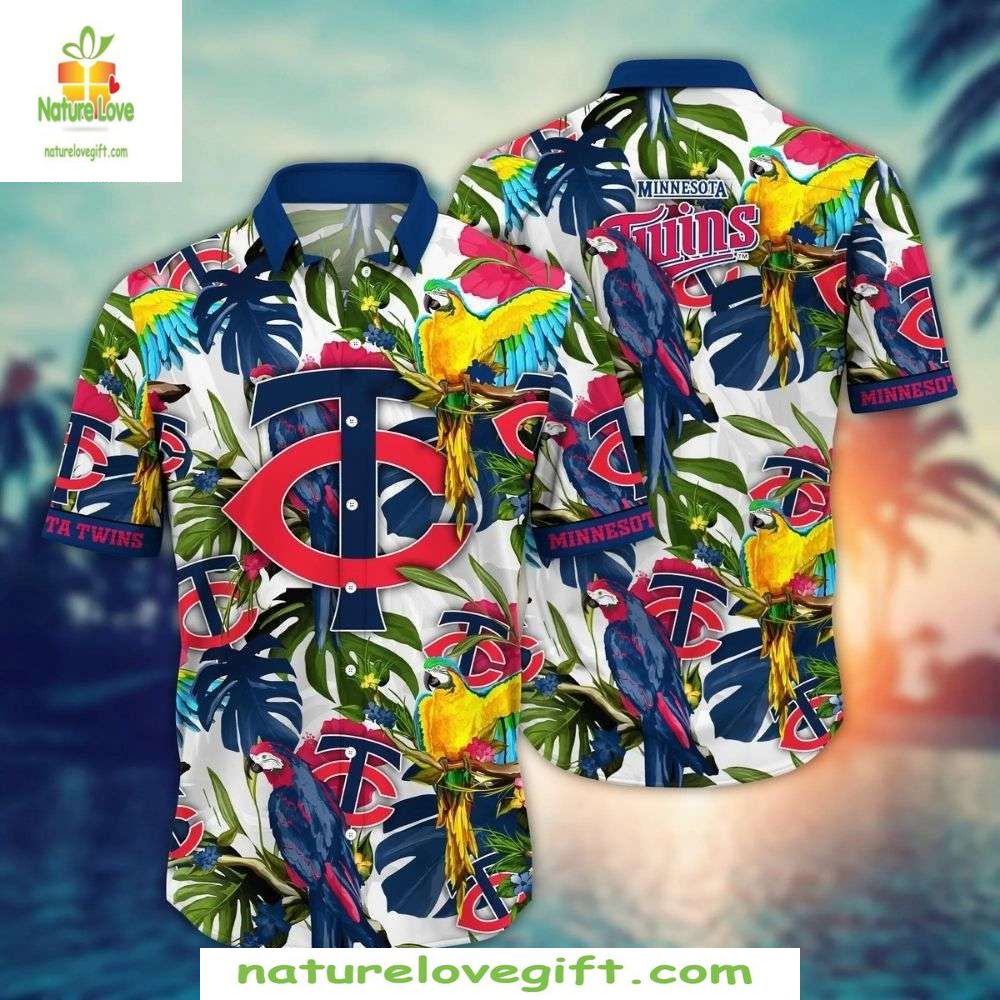 Minnesota Twins Hawaiian Shirt Tropical Birds Stylish Baseball Apparel