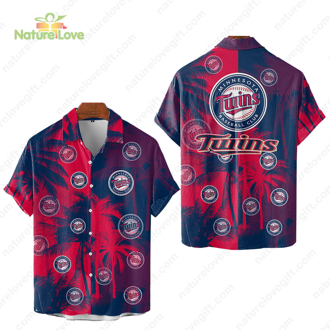 Minnesota Twins Tropical Palm Trees MLB Hawaiian Shirt