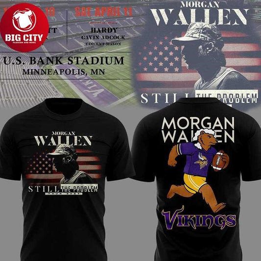 Minnesota Vikings Morgan Wallen Still The Problem Tour 2026 The Show Two Sided Shirt