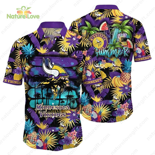 Minnesota Vikings Tropical Fruit Paradise Summer Hawaiian Shirt