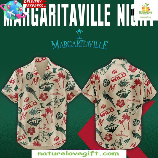 Minnesota Wild Hawaiian Shirt Margaritaville Night Fan Gear