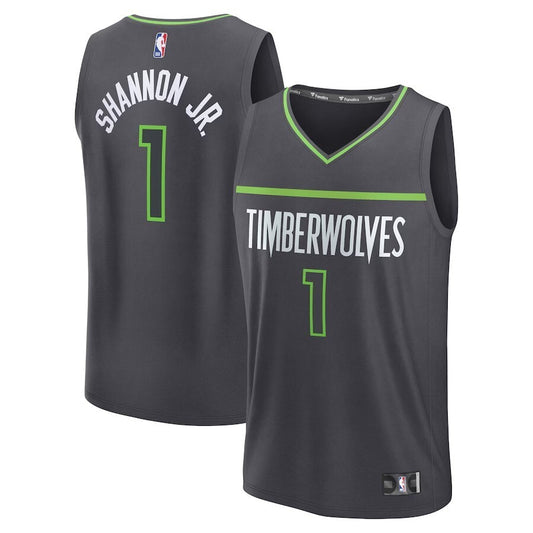 Minnesota Timberwolves #1 Terrence Shannon Jr. Replica Jersey - Statement Edition - Anthracite