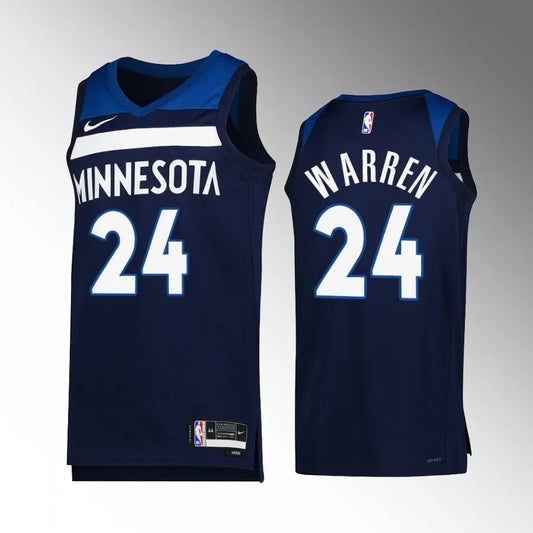 Minnesota Timberwolves #24 TJ Warren Navy Icon Edition Men Jersey