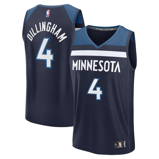 Minnesota Timberwolves #4 Rob Dillingham 2024 NBA Draft Fast Break Player Jersey - Icon Edition - Navy