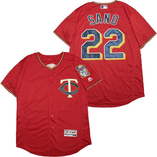 Minnesota Twins #22 Miguel Sano Twins 22 Red Elite Style 2