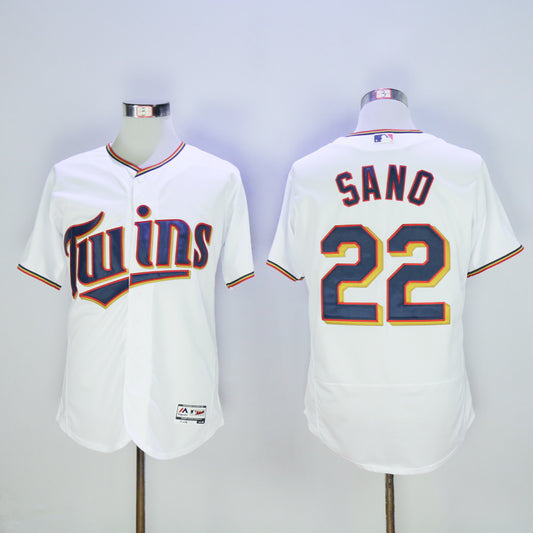 Minnesota Twins #22 Miguel Sano Twins 22 White Elite