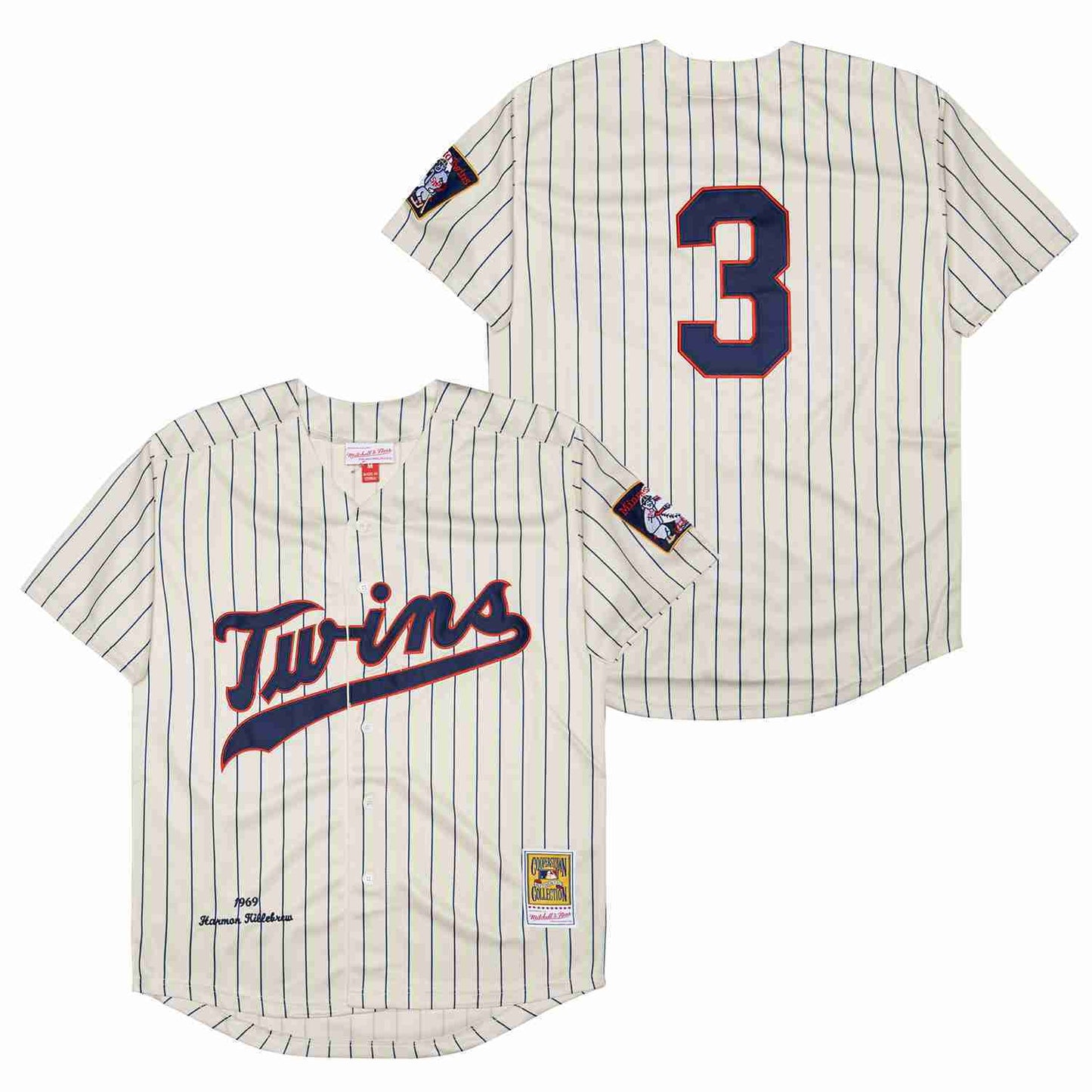Minnesota Twins #3 Harmon Killebrew Twins 3 Off-White Navy 1969 Retro Style 1