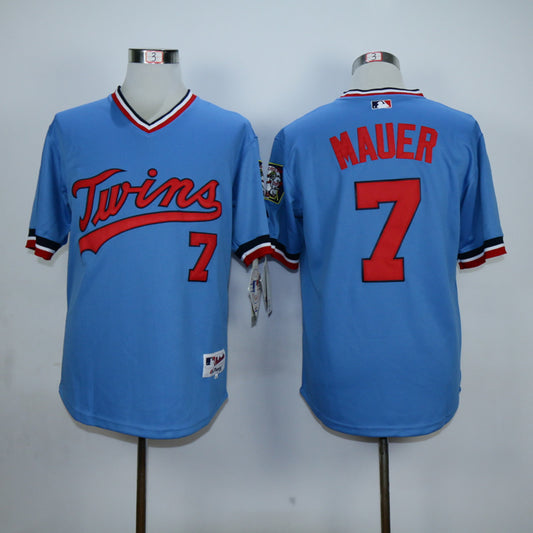 Minnesota Twins #7 Joe Mauer Throwback Jersey