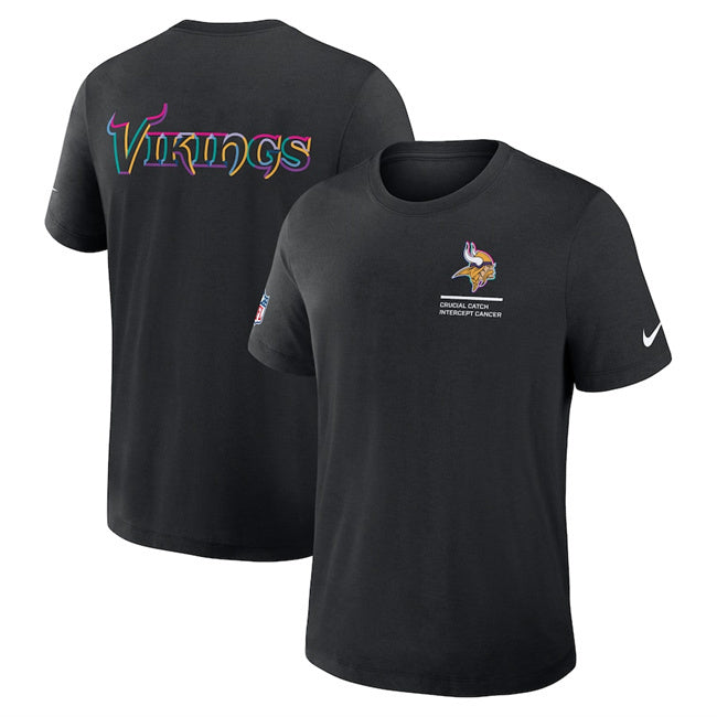 Minnesota Vikings Black 2025 Crucial Catch Tri-Blend Dri-FIT T-Shirt