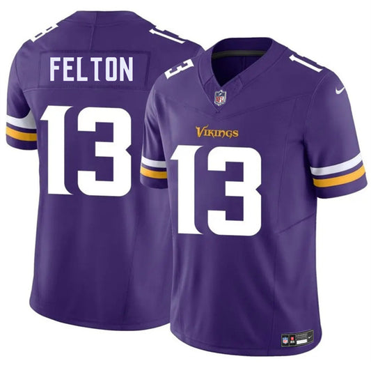 Minnesota Vikings #13 Tai Felton Purple 2025 Draft F.U.S.E. Vapor Untouchable Limited