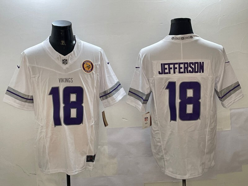 Minnesota Vikings #18 Justin Jefferson Vikings Retro V3 Style 1