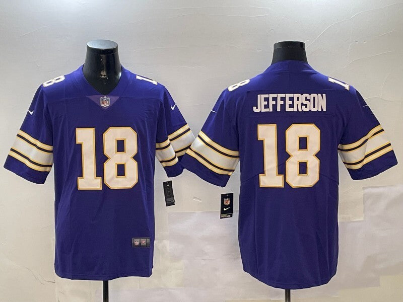Minnesota Vikings #18 Justin Jefferson Vikings Retro V3 Style 4